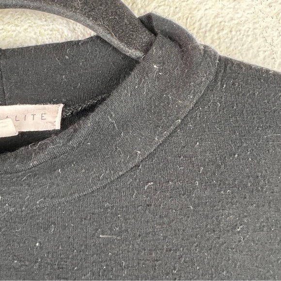 SOCIALITE Black Mock Turtleneck asymmetrical Tunic. sleeveless. 95% Rayon - Picture 5 of 7